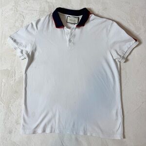 Men's Gucci Polo Shirt Men’s size Medium White Slim Fit